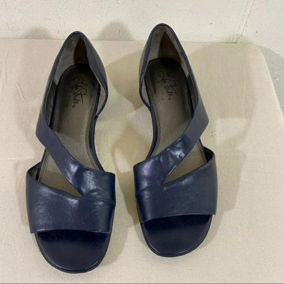 Life Stride 9W Blue open toe slip on shoes - Picture 4 of 8